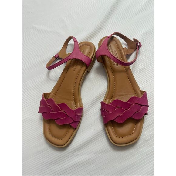 Naguisa Verde Fucsia Leather Sandals Size 38 US 8 - Picture 7 of 7